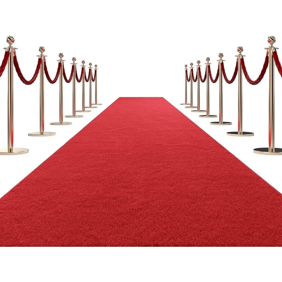 450GSM Thick Red Aisle Runner Rug 3x15 Ft Heavy Felt Event Floor Mat for Wedding Prom Ceremony VIP Award Party Decorations