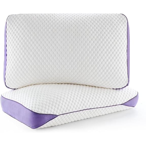 King Size Adjustable Shredded Memory Foam Pillow 2 Pack with Cooling Removable Cover