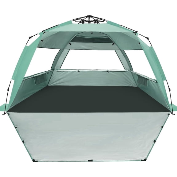 asdfgh Deluxe Pop Up Beach Tent Sun Shade Shelter for 3-4/5-6 Person, UV Protection, Extendable Floor with 3 Ventilating Windows Plus Carrying