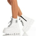 thumbnail image 1 of asdoklhq Boots Under $15, Thick Soled Large Size Short Boots Women Autumn Platform Leather Boots, 1 of 3