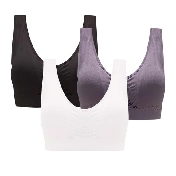asdoklhq Bras for Women Womens Plus Size Clearance $5,3-Pack Women Sports Bra without Wire Free Support Yoga Running Vest Underwears