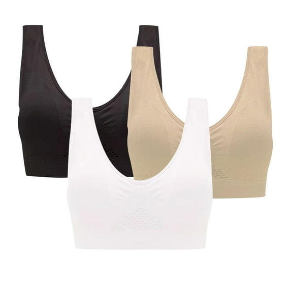 asdoklhq Bras for Women Womens Plus Size Clearance $5,3-Pack Women Sports Bra without Wire Free Support Yoga Running Vest Underwears