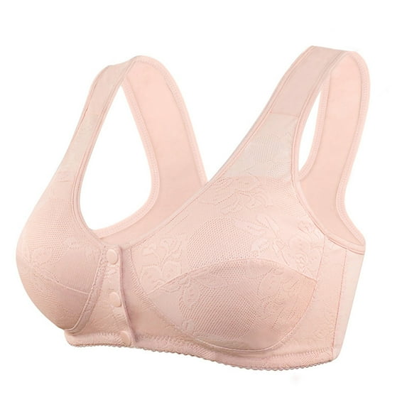 asdoklhq Bras for Women Womens Plus Size Clearance $5,Women's Adjustable Sports Front Closure Extra-Elastic Breathable Lace Trim Bra
