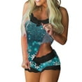 thumbnail image 1 of asdoklhq Brown Pajamas for Women Womens Christmas Lace Sling Sleeveless Tank Splicing Shorts Casual Pajamas Set Mint Green 2X, 1 of 5