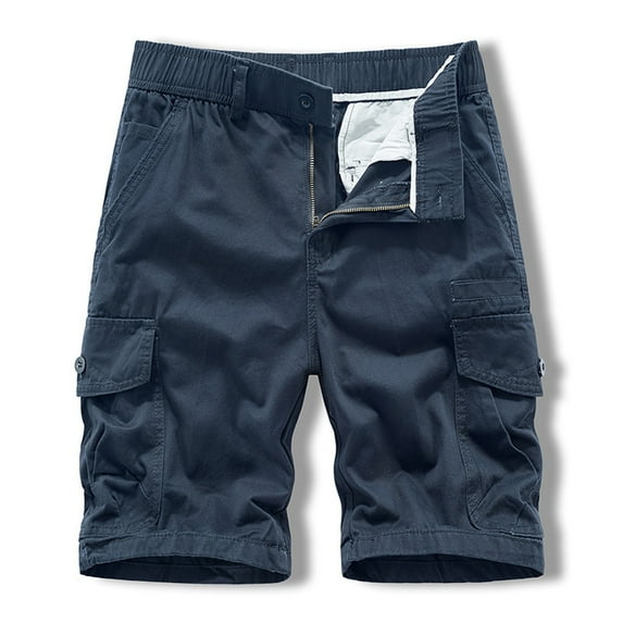asdoklhq Cargo Shorts for Men Clearance Men's Workwear Shorts Slim Fit Multi Pocket Zipper Straight Leg Five Piece Pants Casual Sports Shorts