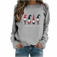 thumbnail image 1 of asdoklhq Christmas Clearance Clothing Under $5.00,Women's Tops Christmas Print Round Neck Sweater Loose Blouse Hoodless Sweatshirt, 1 of 7