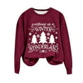 thumbnail image 1 of asdoklhq Christmas Clearance under $5, Christmas Gifts for Women Women's Christmas Printed Round Neck Long Sleeved Top Loose Fitting Sweater, 1 of 4