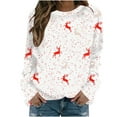 thumbnail image 1 of asdoklhq Christmas Cotton Sweaters for Women Long Sleeve Hoodless Christmas Printed Casual Warm Sweatshirt Multicolor 4X, 1 of 6