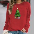 thumbnail image 1 of asdoklhq Christmas Long Sleeve Tops for Women Round Neck Christmas Printed Sweatshirt Long Sleeved Top Sweatshirt Red S, 1 of 6