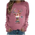 thumbnail image 1 of asdoklhq Christmas Long Sweaters for Women Women Christmas Fashion Camouflage Printed Round Neck Shoulder Long Sleeved Sweatshirt Red M, 1 of 4