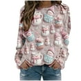 thumbnail image 1 of asdoklhq Christmas Oversized Sweaters for Women Womens' Christmas Santa Claus Printed Shoulder Length Long Sleeved Round Neck Top/shirt Multicolor M, 1 of 6