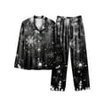 thumbnail image 1 of asdoklhq Christmas Pajamas for Women Christmas Long Sleeved Long Pants Couple Pajamas Women's Home Clothes Multicolor 4X, 1 of 2