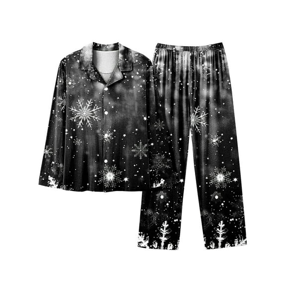 asdoklhq Christmas Pajamas for Women Christmas Long Sleeved Long Pants Couple Pajamas Women's Home Clothes Multicolor 4X