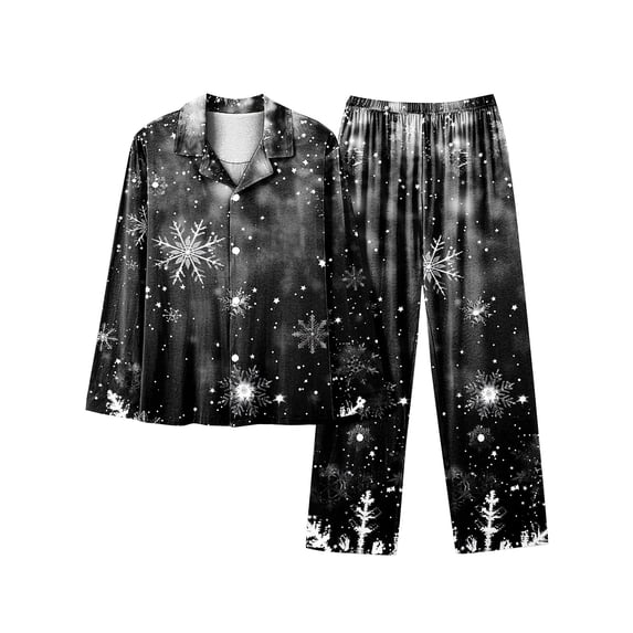 asdoklhq Christmas Pajamas for Women Christmas Long Sleeved Long Pants Couple Pajamas Women's Home Clothes Multicolor XL