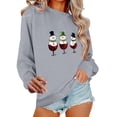 thumbnail image 1 of asdoklhq Christmas Plus Size Tops Women's Round Neck Hoodless Christmas Printed Casual Loose Sweatshirt Gray M, 1 of 6