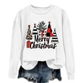 thumbnail image 1 of asdoklhq Christmas Shirts for Women Christmas Printed Crew Neck Long Sleeve Pullover Hoodie White M, 1 of 4
