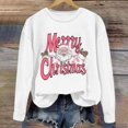 thumbnail image 1 of asdoklhq Christmas Shirts for Women Christmas Printed Crew Neck Long Sleeve Pullover Hoodie White S, 1 of 4