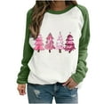 thumbnail image 1 of asdoklhq Christmas Sweaters for Women Trendy Women's Casual Long-sleeved Pullover Round Neck Fashion Printed Top Green L, 1 of 4