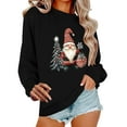 thumbnail image 1 of asdoklhq Christmas Sweatshirt for Women Round Neck Hoodless Christmas Printed Casual Loose Sweatshirt Black M, 1 of 6