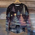 thumbnail image 1 of asdoklhq Christmas Sweatshirts for Women Christmas Bright Colorful Christmas Tree Round Neck Print Loose Sweatshirt Long Sleeve No-Cap Sweatshirt Top Multicolor XL, 1 of 5