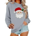 thumbnail image 1 of asdoklhq Christmas Tops for Women Christmas Women's Round Neck Hoodless Christmas Printed Casual Loose Sweatshirt Gray 2X, 1 of 6