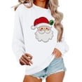 thumbnail image 1 of asdoklhq Christmas Tops for Women Christmas Women's Round Neck Hoodless Christmas Printed Casual Loose Sweatshirt White L, 1 of 6