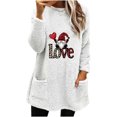 thumbnail image 1 of asdoklhq Christmas Turtleneck Sweater Women Christmas Round- Neck and Winter Loose Solid Pocket Warm Long Sleeve Blouse White L, 1 of 5