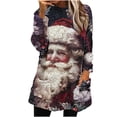 thumbnail image 1 of asdoklhq Christmas Turtleneck Tops for Women Women Print Long Sleeved Round Neck Loose Oversized Casual Christmas Printed Sweatshirt Multicolor S, 1 of 6