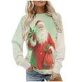thumbnail image 1 of asdoklhq Christmas Womens Flannel Shirt Women's Christmas Solid-color Round-neck Casual Sporty Long-sleeved Fleece Sweatshirt Top Multicolor S, 1 of 8