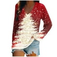 thumbnail image 1 of asdoklhq Christmas Womens Sweatshirts Fashionable Christmas Lady Printed Top Multicolor M, 1 of 4