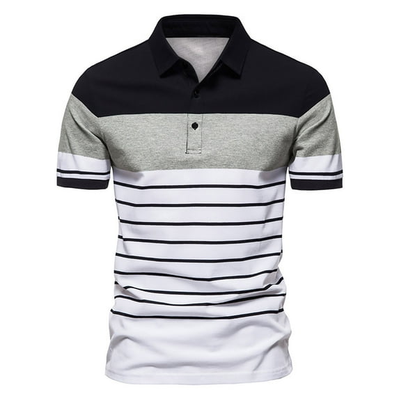 asdoklhq Clearance, 2025 Summer Fall Mens Tops Clearance under $5 Men Summer Casual Buttons Turn-Down Collar Short Sleeve Loose Shirt Tops,Black XL