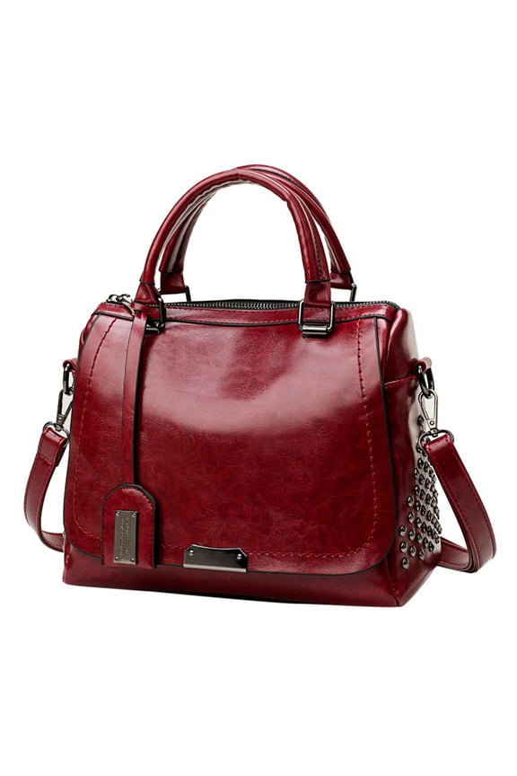 Clearance Bags Under $5.00,Women Solid Rivet Cover Crossbody Bag Messenger Bag Totes Wine