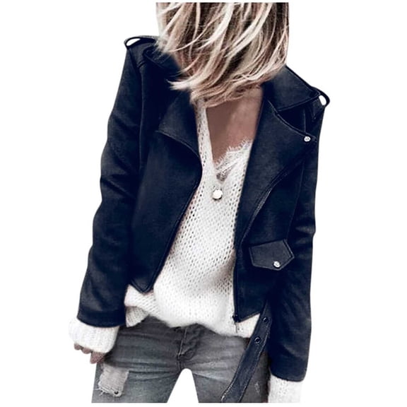 asdoklhq Clearance Coats Under $10.00 Plus Size,Women Long Sleeve Open Front Short Cardigan Zipper Jacket Coat Top