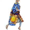 thumbnail image 1 of asdoklhq Clearance Coats Under $10.00 Plus Size, Women Printed Pocket Jacket Outerwear Cardigan Overcoat Long Trench Coat, 1 of 3