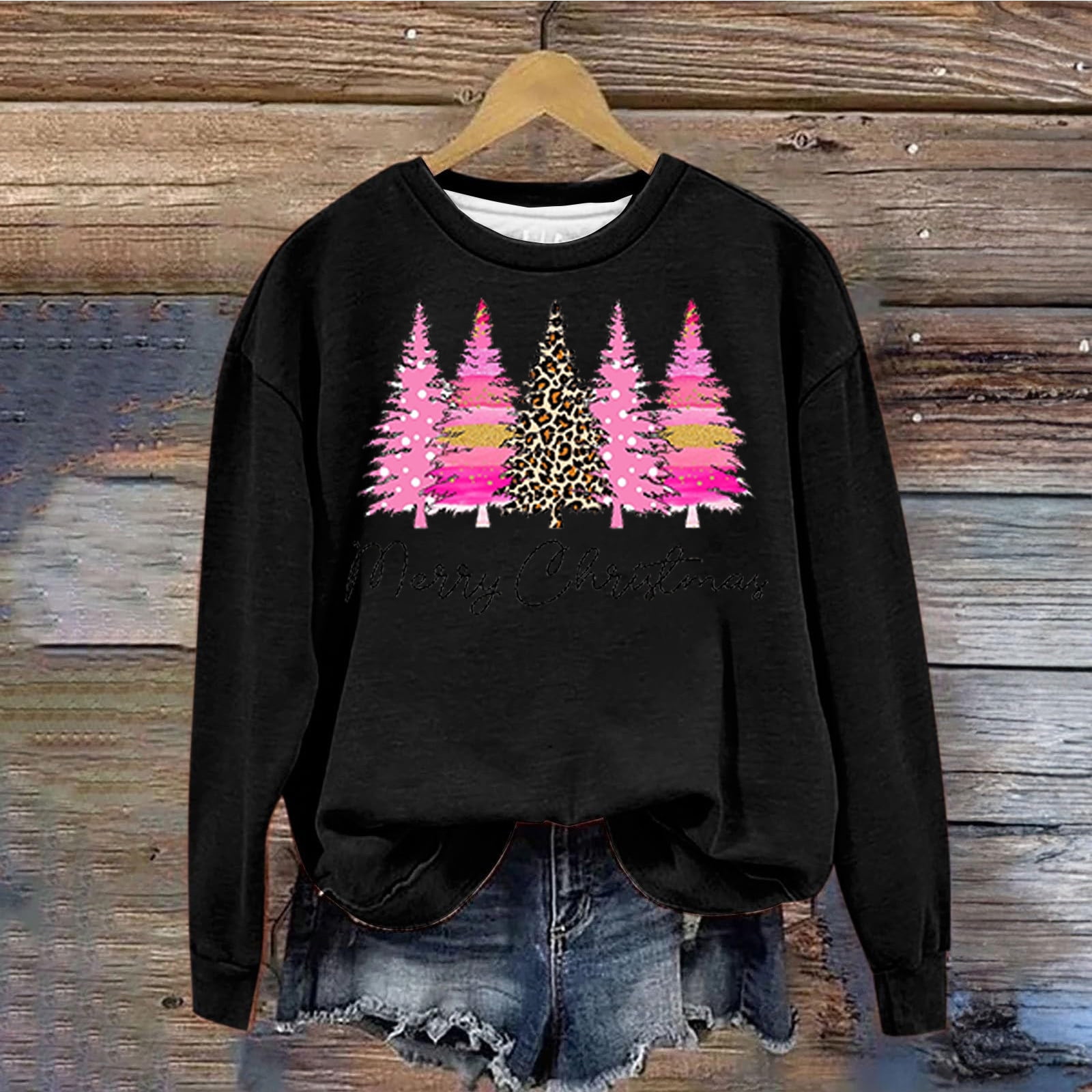 Christmas printed ladies loose long sleeve sweater