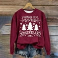 thumbnail image 1 of asdoklhq Clearance Plus Size Christmas Clothing,Women's Christmas Printed Round Neck Long Sleeved Top Loose Fitting Sweater, 1 of 4