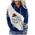 thumbnail image 1 of asdoklhq Clearance Plus Size Christmas Clothing, Women's Print Round-Neck Pullover Tops Long Sleeve Hooded Blouse Sweatshirt, 1 of 8