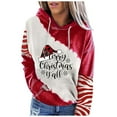 thumbnail image 1 of asdoklhq Clearance Plus Size Christmas Clothing, Women's Print Round-Neck Pullover Tops Long Sleeve Hooded Blouse Sweatshirt, 1 of 7