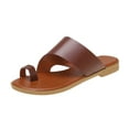 thumbnail image 1 of asdoklhq Clearance Women Shoes Under $10, Minimalist Flat Thong Toe Ring Wide Fit Sandals, 1 of 8