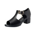 thumbnail image 1 of asdoklhq Clearance Women Shoes Under $10,Summer Ladies Shoes Fish Mouth Thick Heel Casual Soft Bottom Women's Sandals, 1 of 8
