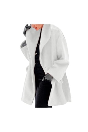 Coat for Women Clearance $2,Womens Winter Wool Coat Trench Jacket Ladies Warm Slim Long Overcoat Outwear