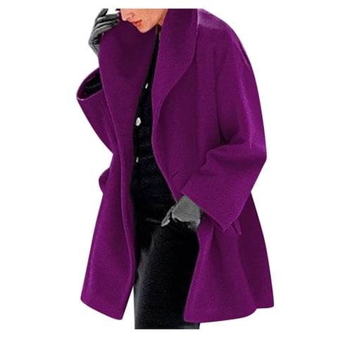 Coat for Women Clearance $2,Womens Winter Wool Coat Trench Jacket Ladies Warm Slim Long Overcoat Outwear