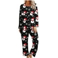 thumbnail image 1 of asdoklhq Cotton Pajamas for Women Ladies' Christmas Printed Casual Top Pants Pajama Set Red S, 1 of 6