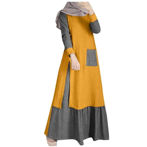 asdoklhq Dress for Women Spring and Summer Round-Neck Sequin Dress Short Sleeves Large Dress Yellow 5X