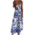 thumbnail image 1 of asdoklhq Dresses for Women 2025 Elegant Classy Boho Wedding Dress Summer Dresses for Women Print Sleeveless Round Neck Dress Casual Long Dresses Multicolor L, 1 of 5