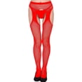 thumbnail image 1 of asdoklhq Fleece Lined Tights Women's Sexy Hollow Solid Color Detachable Small Eye Mesh Socks and Pantyhose Red Free Size, 1 of 1
