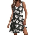 thumbnail image 1 of asdoklhq Floral Dress for Women Summer Casual Dress Gradual Sleeveless Neck V-Neck Long Dress Multicolor XL, 1 of 7