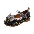 thumbnail image 1 of asdoklhq Girl's Shoes,Toddler Shoes Baby Girls Cute Pearl Butterfly Sequins Non-slip Small Leather Princess Shoes, 1 of 5