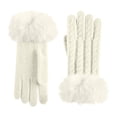 thumbnail image 1 of asdoklhq Gloves Women Warm Gloves for Women Winter Fashion Knitted Twisted Fleece Thickened Cold-proof Cycling Outdoor Gloves White Free Size, 1 of 7