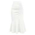 thumbnail image 1 of asdoklhq Holiday Party Dresses for Women Solid Color Fishtail Waist Hip Skirt White 3X, 1 of 5